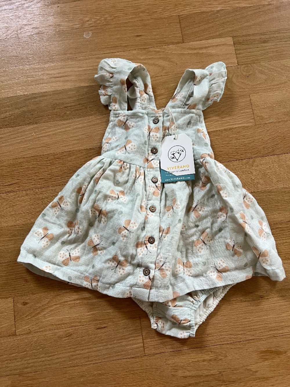 NWT Viverano organic cotton butterfly dress bloomers set